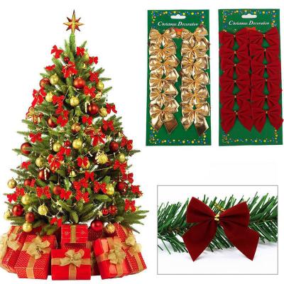 China Home Decoration 12PCS/Pack New Year Christmas Tree Decoration Bowknots Baubles Baubles Festival Party Christmas Tree Arch Decoration for sale