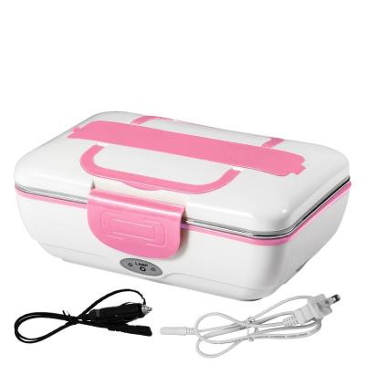 China Car Heatable Home Portable 3 Compartments Stainless Steel Electric Heating Bowl for sale