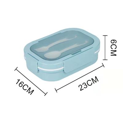 China High Quality Wall PP Microwavable Plastic Bento Box Double Bowl 3 Compartment Lunch Box With Tableware for sale