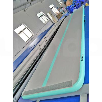 China 5x1.5x0.1m 5x1.5x0.1m Mint Green Inflatable Crash Mat Tumble Track Gymnastics Landing Air Track for sale