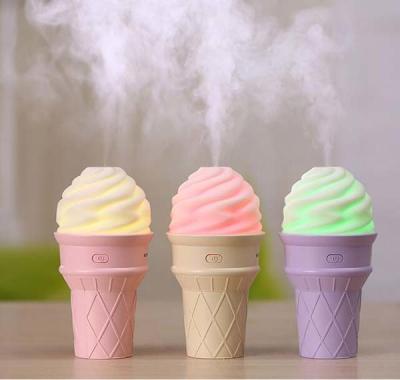 China Creative Colorful USB Ice Cream Car Mini Air Humidifier with Led Lamp for sale