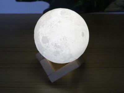 China USB Rechargeable Touch Sensor 3D Printing LED Moon Night With Brightness Adjustment for sale