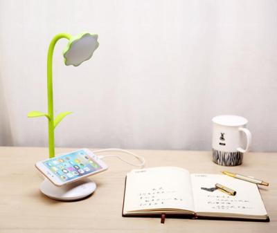 China Hot Selling Creative Rechargeable Sunflower LED Desk Lamp With Phone Stand for sale