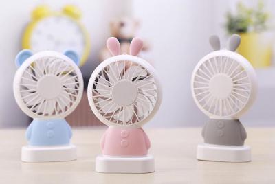 China Creative USB Linglong Rabbit/Damo Bear Night Lamp Mini Handheld Fan for sale