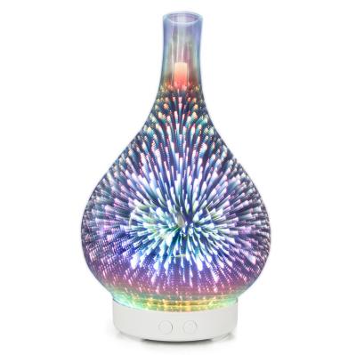 China Christmas Firework Aromatherapy Essential Oil 3D Diffuser Glass Humidifier for sale