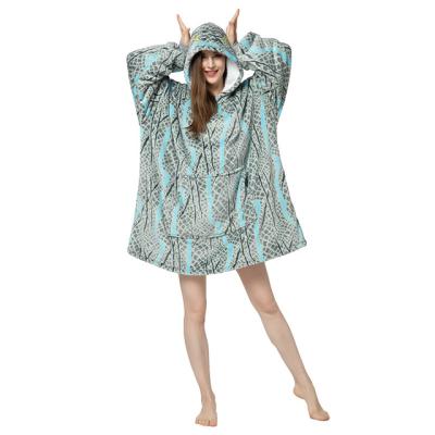 China Wholesale plus size oversized heat fleece sharpe and flannel all over sublimation print hoodie covering for sale