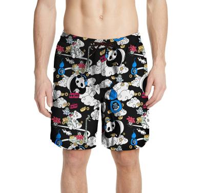 China Factory Plus Size OEM Custom Design Custom Design 100% Polyester Animal Digital Panda PrintingSwim Trunks for sale