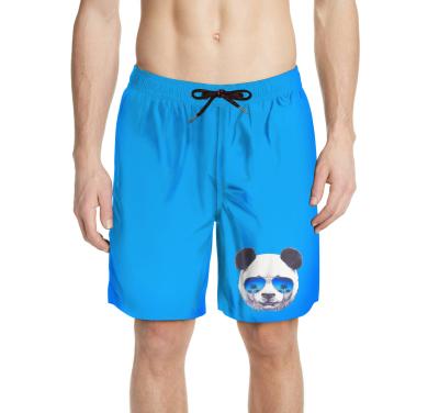 China Factory Plus Size OEM Custom Design Bulk Raw Edge Polyester Panel Shorts Custom Printed Panda Men Printed Shorts for sale