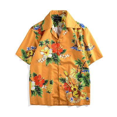 China Wholesale New Arrival Cheap Custom Casual Print Long Sleeve Button Up Hawaiian Shirt For Men's Beach Shirt for sale