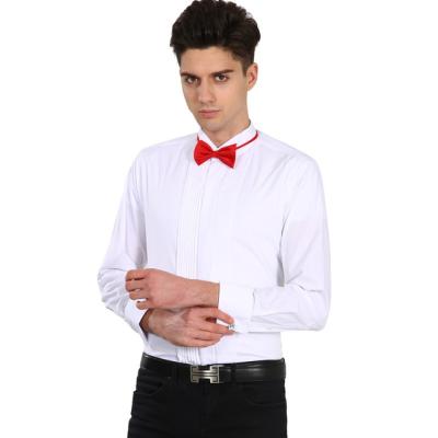 China OEM China Factory White Cotton Fashion Slim Fit Anti-pilling French Cuff 100% Dress Shirt For Men Tuxedo Shirts for sale