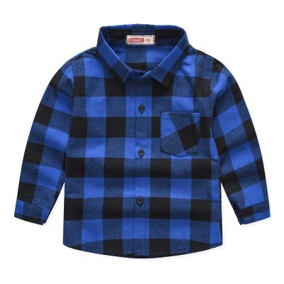 China Anti-pilling Fashion Boy's Flannel Kids Autumn Winter Plaid Casual Shirts OEM Long Sleeve Checked Shirts Checked Shirts for sale