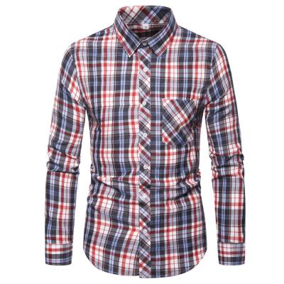 China OEM Service New Logo Fashion Custom Design Manufacturer Custom Anti-pilling Plaids Checked Round Bottom Men Shirt Over Sized Checked Shirt for sale