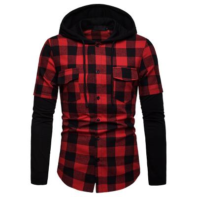 China FACTORY NEW HIGH QUALITY WHOLESALE COTTON double pocket 100% anti-pilling flannel work shirts checked shirts with hood for sale