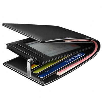 China Hot Selling RFID Reasonable Price Custom Printed Logo Bifold Wallet Man Leather for sale