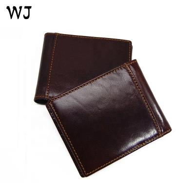 China RFID new arrival high quality custom made leather branded slim wallet men free logo OEM service money clip custom wallet for sale