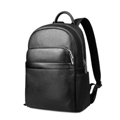 China Fashion Attractive Design Anti-theft Young Men's Cheap Genuine Leather Laptop Rucksack Small for sale