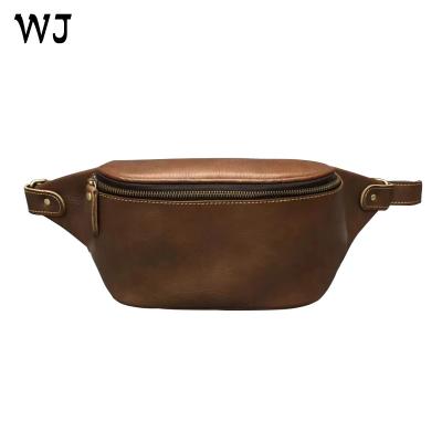 China Full grain waist anti-theft high quality leather bag men for sport increasing vintage style customs service free design MOQ 1pcs in stock for sale