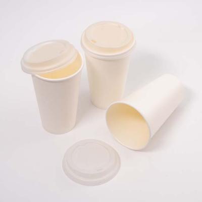 China 2021 Materials 2021 Double Wall Recycled Paper Cup Hot Sale 450ml 16oz Custom Black Disposable Coffee Hot Drinks for sale