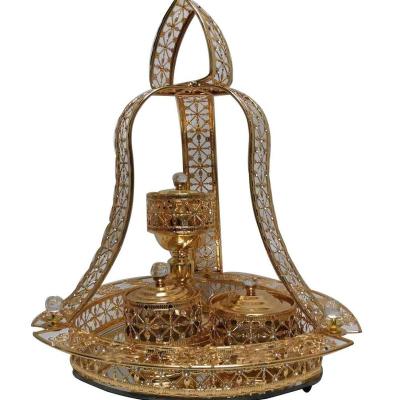 China Fashinable 2021 New Design Elegant Metal Incense Basket Set, Aroma Burner Set for sale