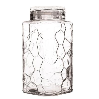 China High Quality Viable Factory Glass Storage Jars With Lids Food Spice Nuts Storage Glass Bottles for sale