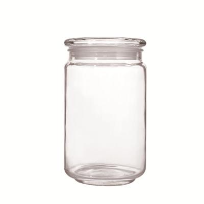 China Wholesale Tea Coffee Sugar Kitchen Food Viable Storage Maker Glass Jar Large Airtight With Glass Lid for sale