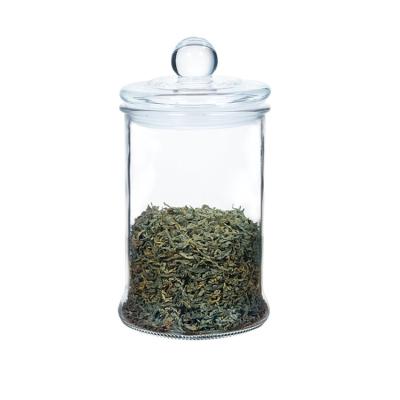 China Factory Outlet Sustainable Tea Coffee Sugar Kitchen Food Airtight Storage Glass Jar With Glass Lid for sale