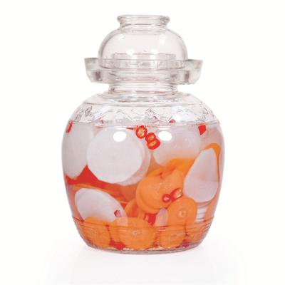 China Freshness Preservation New Product 2.5/5/6.4/10l Kimchi Beverage Bottles Glass Hot Jar With Glass Lid for sale