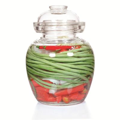 China Freshness Preservation Factory Wholesale 2.5/5/6.4/10l Glass Kimchi Drink Jar With Lid Sealed Clear Glass Jar for sale