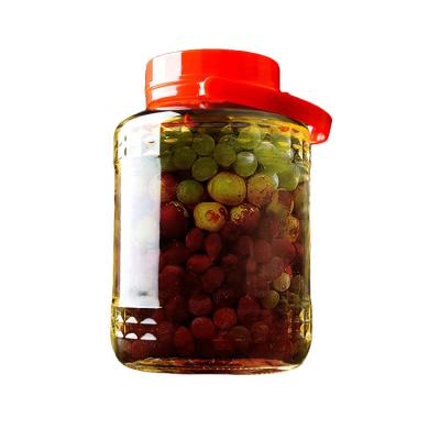 China Freshness Preservation Barrels Kimchi Beverage Cans Fruit Wine Bottles Factory Direct Supply Glass With Plastic Lids Clear Kitchen Glass Jar for sale