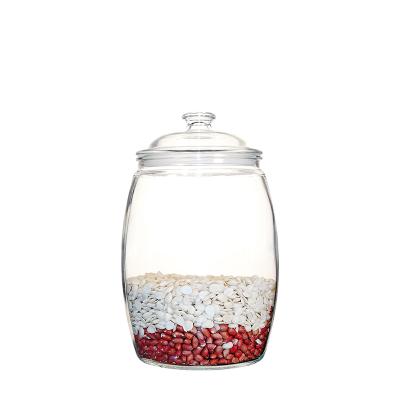 China Viable Wholesale Customized Large Mason Jar Tea Glass Canister Airtight Glass Storage Jar With Glass Sealed Lid for sale