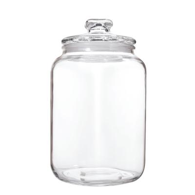 China Sugar Kitchen Food Large Storage Round Mouth Viable Jar Coffee Tea Factory Price Factory Price Cubic Lid Glass Bottle for sale