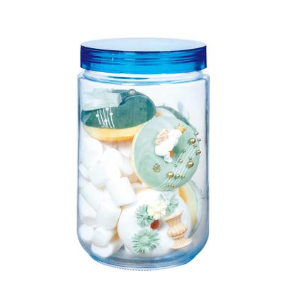 China High Quality Food Candy Container Mason Jar Storage Jar Clear Non-hole 1000/1550/2050ml Viable Sealed Glass Cover With Screw Lid for sale