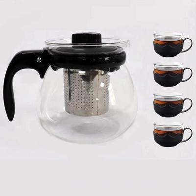 China Viable Wholesale Plastic Handle Coffee Tea Factory Kettle Glass Pot Hot And Cold Water Kettle for sale