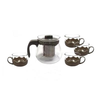 China Viable Wholesale Plastic Handle Coffee Tea Factory Kettle Glass Pot Hot And Cold Water Kettle for sale