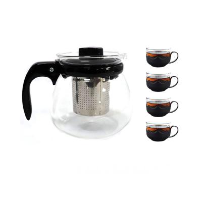 China Hot And Cold Water Kettle Coffee Tea Kettle Glass Pot Viable Factory Price Large Plastic Handle for sale