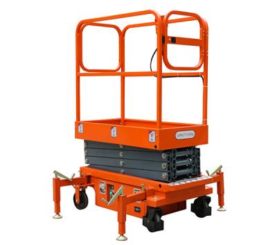 China Building Material Shops Platform Tiny Mini Electric Scissor Lift Aerial Work Mobile Scissor Man Lift for sale