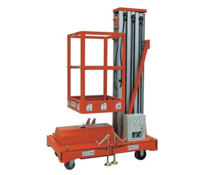 China Building Material Stores DC Motor AluminumTelescopic Electric Lift Single Mast Aerial Work Platform for sale