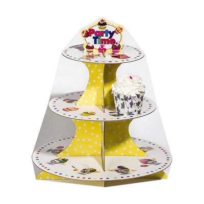 China Food Customized Size 3 Tier Cake Stand For Cupcake Box for sale