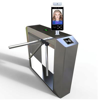 China Temperature Measurement Stainless Steel Tripod Turnstile Gate Turnstile With Fingerprint Rfid Card Access Control Entry Security Gate for sale