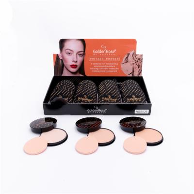 China Control Gold Compact Concealer Rose Face Cosmetics Makeup Oil Pressed Powder for sale