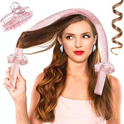 China Women Hair Fashion Curly Hairstyle Heatless Foam Sleep Curler With Scrunchies Hair Curler Silk Roller for sale