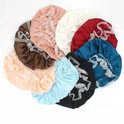 China Gift Beautiful Lace Design Silk Hair Accessories Sleep Hair Hoods for sale