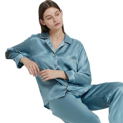 China No sleeve factory direct 100% silk satin home wear long lounge wear silk fabric women sleepwear pajamas for sale