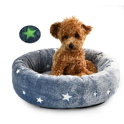 China Breathable Glow In The Dark Donut Bed Warm Flannel Dog Pet Bed for sale