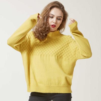 China Wholesale Custom Anti-wrinkle Small High Neck Circle Knit Loose Jumper Women Pullover Sweater for sale