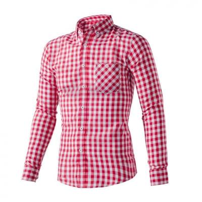 China MTM Custom Red Checked Anti-Pilling Cotton Casual Shirt Shirt Manufacturer for sale