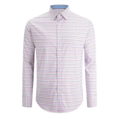 China MTM Anti-pilling Shirt Manufacturer Point Collar Long Sleeve Multi Color Checked Cotton Dress Shirt for sale