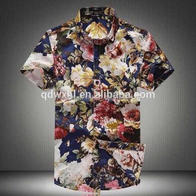 China Newest Design Anti-pilling Printed Customized Mens Hawaiian Shirt for sale