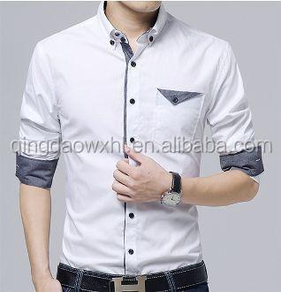 China Latest soft textile cotton anti-pilling shirts for men pictures made in china for sale