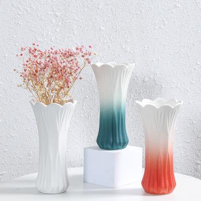 China Modern Custom Creative White Nordic Living Room Flower Pot Porcelain Art Design Ceramic Vases for Home Decor Wedding Ornaments for sale